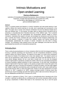 Intrinsic motivations and open-ended learning
