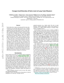 Unsupervised Detection of Sub-events in Large Scale Disasters