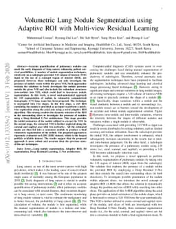 Volumetric Lung Nodule Segmentation using Adaptive ROI with Multi-View
  Residual Learning