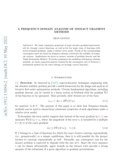 A frequency-domain analysis of inexact gradient methods