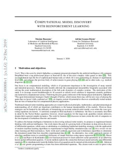 Computational model discovery with reinforcement learning