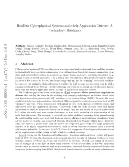Resilient Cyberphysical Systems and their Application Drivers: A
  Technology Roadmap