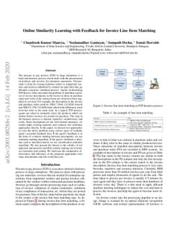 Online Similarity Learning with Feedback for Invoice Line Item Matching