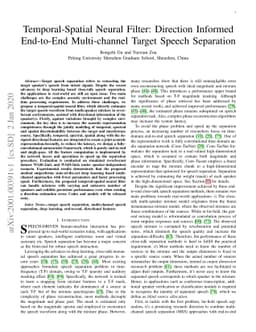 Temporal-Spatial Neural Filter: Direction Informed End-to-End
  Multi-channel Target Speech Separation