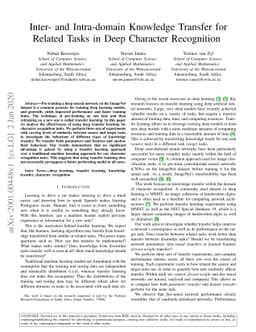 Inter- and Intra-domain Knowledge Transfer for Related Tasks in Deep
  Character Recognition