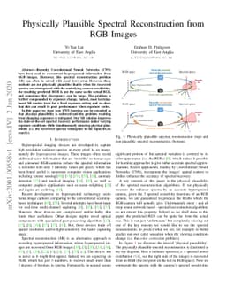 Physically Plausible Spectral Reconstruction from RGB Images