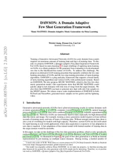 DAWSON: A Domain Adaptive Few Shot Generation Framework