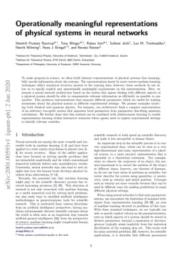 Operationally meaningful representations of physical systems in neural
  networks