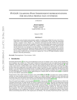 PI-GAN: Learning Pose Independent representations for multiple profile
  face synthesis
