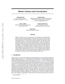 Relative Flatness and Generalization