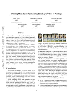 Painting Many Pasts: Synthesizing Time Lapse Videos of Paintings