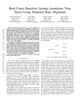 Root Cause Detection Among Anomalous Time Series Using Temporal State
  Alignment