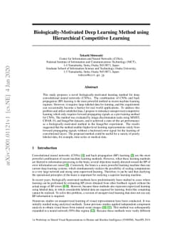 Biologically-Motivated Deep Learning Method using Hierarchical
  Competitive Learning