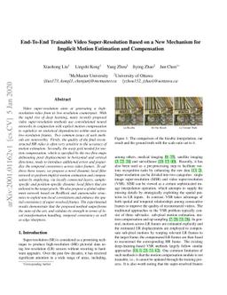 End-To-End Trainable Video Super-Resolution Based on a New Mechanism for
  Implicit Motion Estimation and Compensation