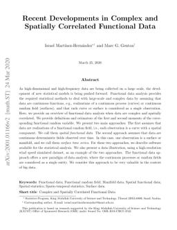 Recent Developments in Complex and Spatially Correlated Functional Data