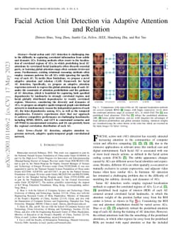Facial Action Unit Detection via Adaptive Attention and Relation