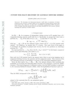 Cutoff for exact recovery of Gaussian mixture models