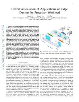 Covert Association of Applications on Edge Devices by Processor Workload