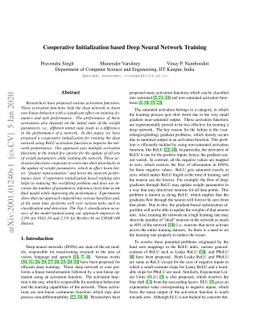 Cooperative Initialization based Deep Neural Network Training