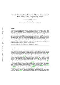 Towards Automatic Threat Detection: A Survey of Advances of Deep
  Learning within X-ray Security Imaging