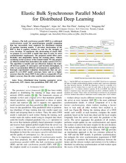 Elastic Bulk Synchronous Parallel Model for Distributed Deep Learning