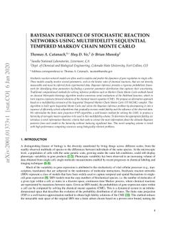 Bayesian inference of Stochastic reaction networks using Multifidelity
  Sequential Tempered Markov Chain Monte Carlo