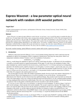 Express Wavenet -- a low parameter optical neural network with random
  shift wavelet pattern
