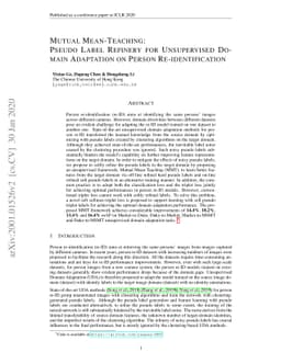 Mutual Mean-Teaching: Pseudo Label Refinery for Unsupervised Domain
  Adaptation on Person Re-identification