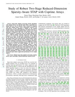 Study of Robust Two-Stage Reduced-Dimension Sparsity-Aware STAP with
  Coprime Arrays