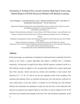 Simulation of Turbulent Flow around a Generic High-Speed Train using
  Hybrid Models of RANS Numerical Method with Machine Learning