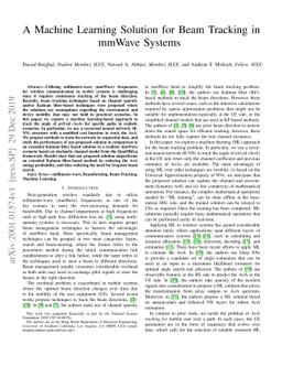 A Machine Learning Solution for Beam Tracking in mmWave Systems