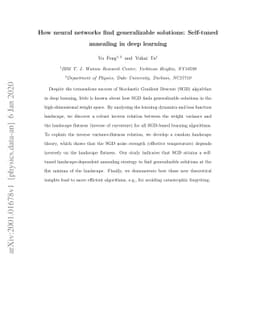How neural networks find generalizable solutions: Self-tuned annealing
  in deep learning
