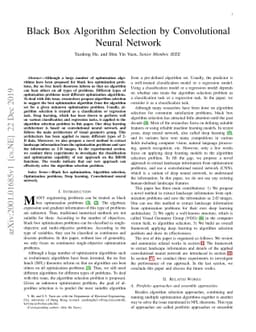 Black Box Algorithm Selection by Convolutional Neural Network