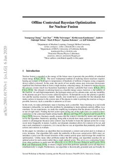 Offline Contextual Bayesian Optimization for Nuclear Fusion