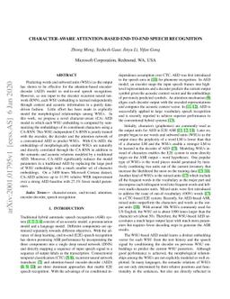 Character-Aware Attention-Based End-to-End Speech Recognition