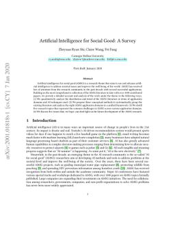 Artificial Intelligence for Social Good: A Survey