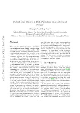 Protect Edge Privacy in Path Publishing with Differential Privacy