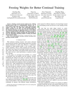 Frosting Weights for Better Continual Training