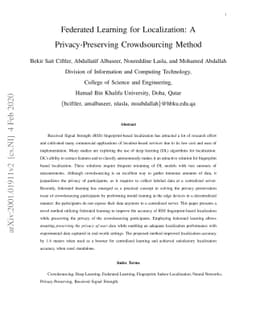 Federated Learning for Localization: A Privacy-Preserving Crowdsourcing
  Method