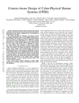 Context-Aware Design of Cyber-Physical Human Systems (CPHS)