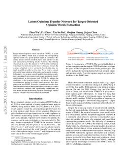 Latent Opinions Transfer Network for Target-Oriented Opinion Words
  Extraction