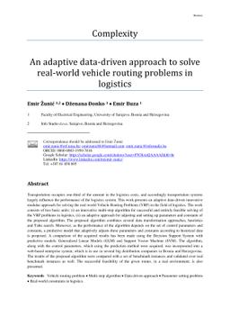 An adaptive data-driven approach to solve real-world vehicle routing
  problems in logistics