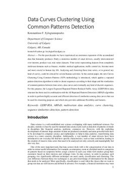 Data Curves Clustering Using Common Patterns Detection