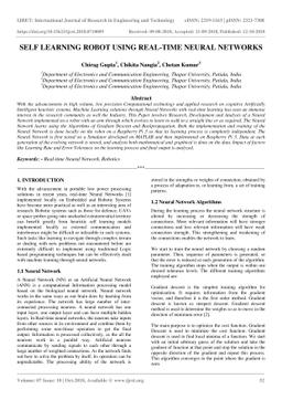 Self learning robot using real-time neural networks