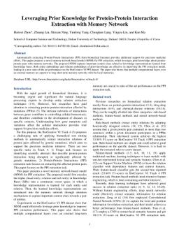 Leveraging Prior Knowledge for Protein-Protein Interaction Extraction
  with Memory Network