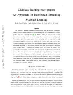 Multitask learning over graphs: An Approach for Distributed, Streaming
  Machine Learning
