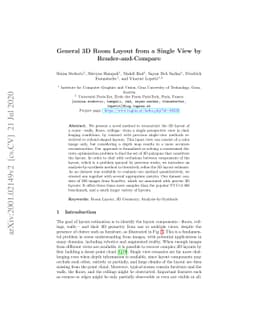 General 3D Room Layout from a Single View by Render-and-Compare