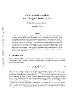 Generalized mean shift with triangular kernel profile