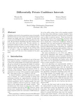 Differentially Private Confidence Intervals