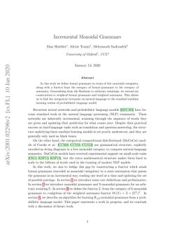 Incremental Monoidal Grammars